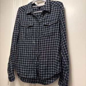 Paige plaid shirt with metallic threads - as is - size small